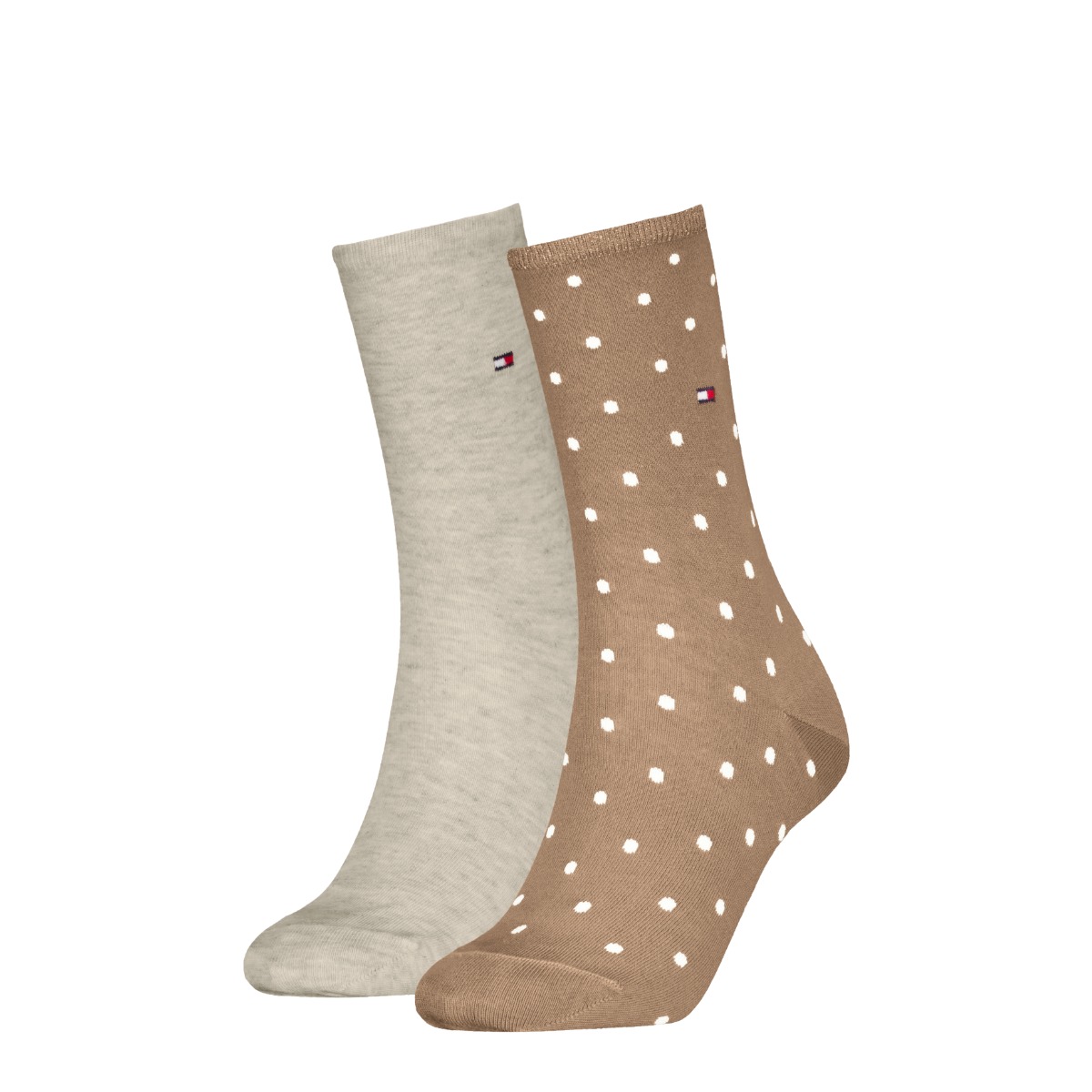 Damen Socken mit Punkten - 2er Pack - Sand - 35-38