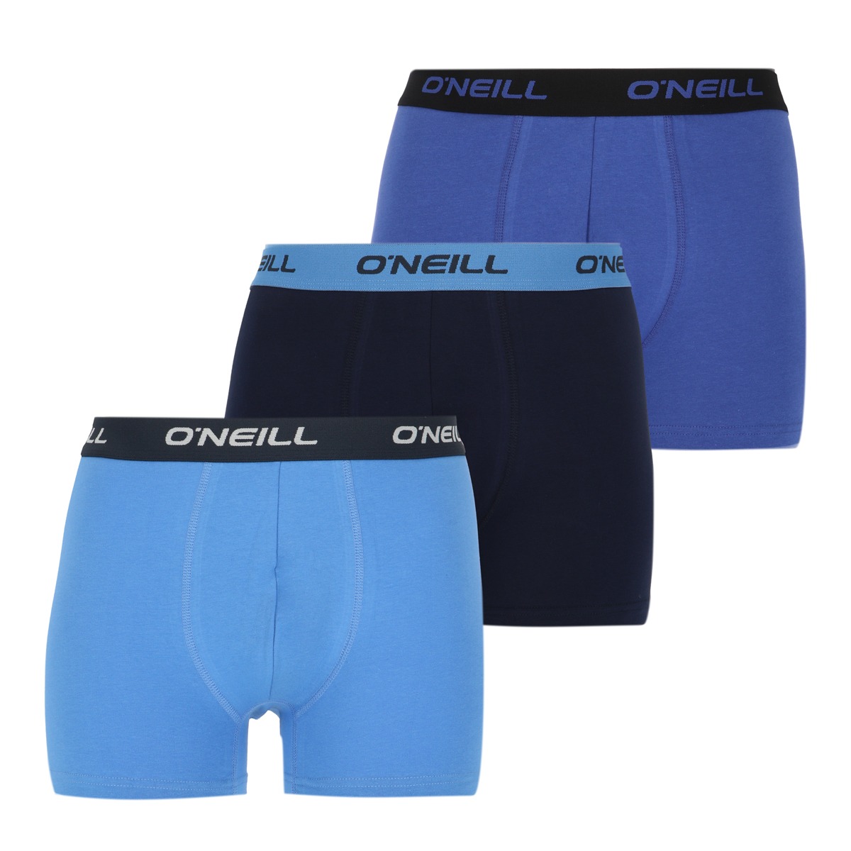 Herren einfarbige Boxershorts aus Baumwolle - Ocean Melody - Outer Space - M - 3 Paar