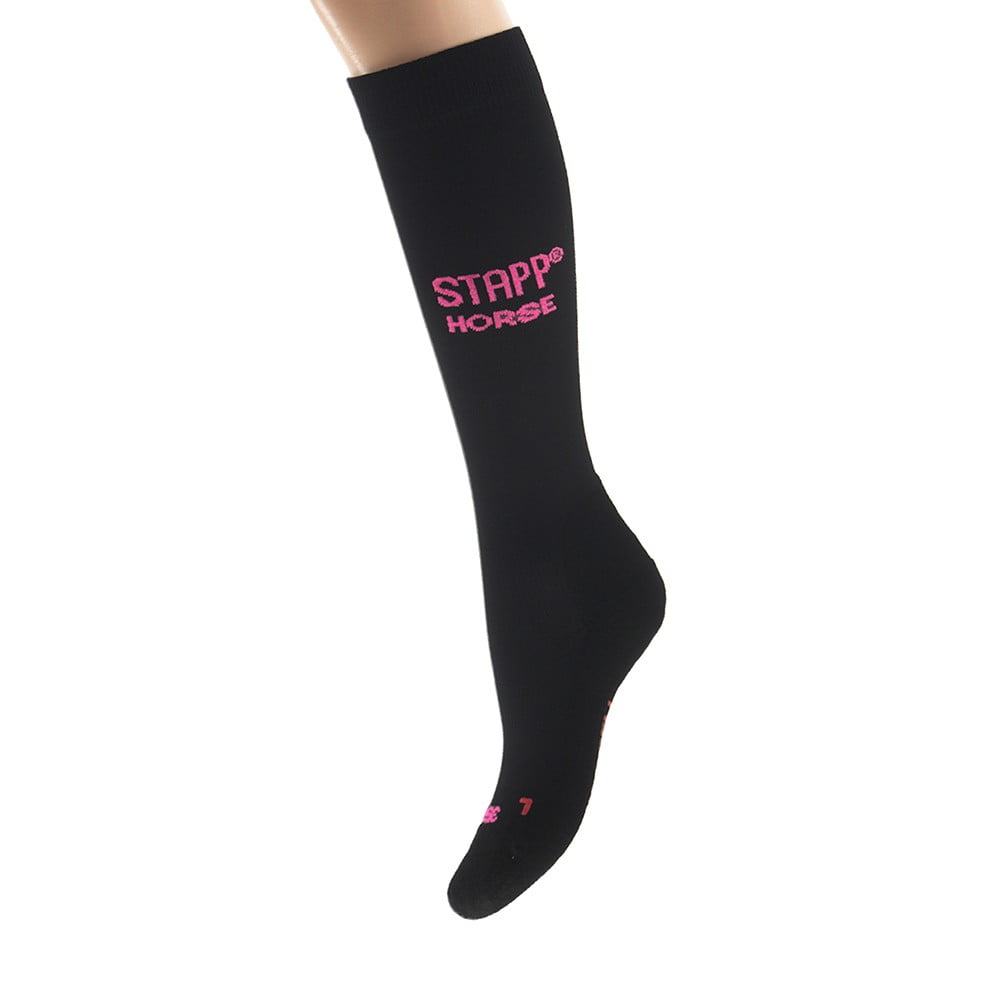 Reitstrümpfe mit Deocell – Schwarz Pink – 35-38
