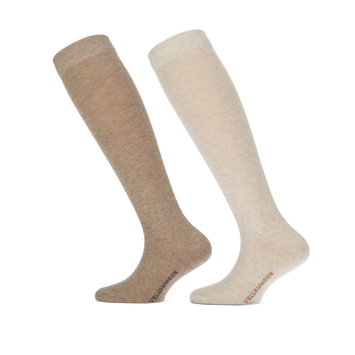 Kniestrümpfe aus Baumwolle - Beige Melange - 19-22 - 2 Paar