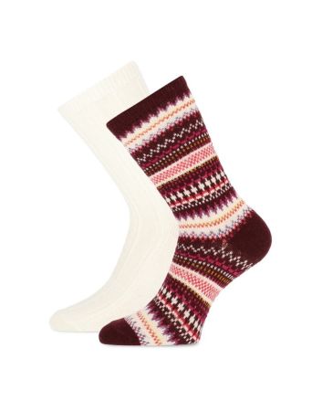 Damensocken Wollmix uni & design