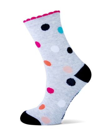 Baumwoll-Mädchen-Socken mit Punkten und Streifen.