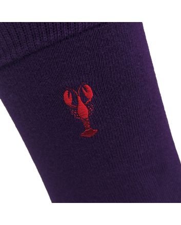 Unisex Socken mit Hummer-Stickerei lila