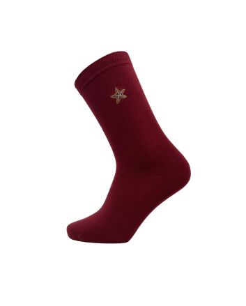 Unisex Socken mit Sternstickerei bordeaux