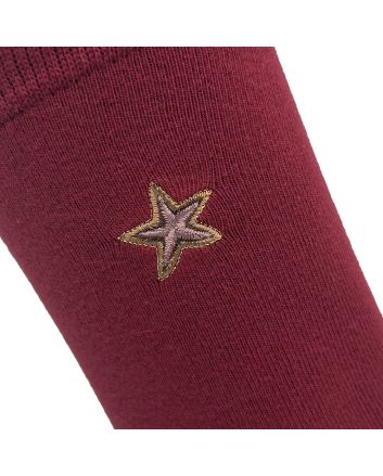 Unisex Socken mit Sternstickerei bordeaux