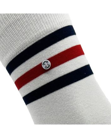 Unisex Socken mit Streifen in Weiß, Rot und Blau
