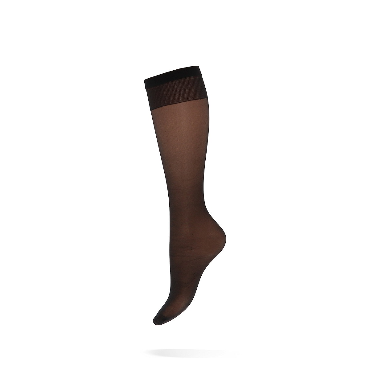 Lycra Kniestrumpf 15 Denier Satin Sheers – Schwarz
