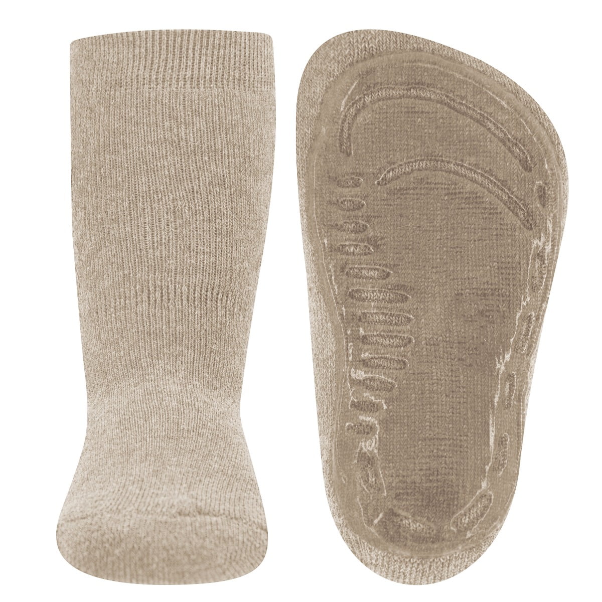Antirutsch-Kindersocken – Dunkel beige melange – 29-30