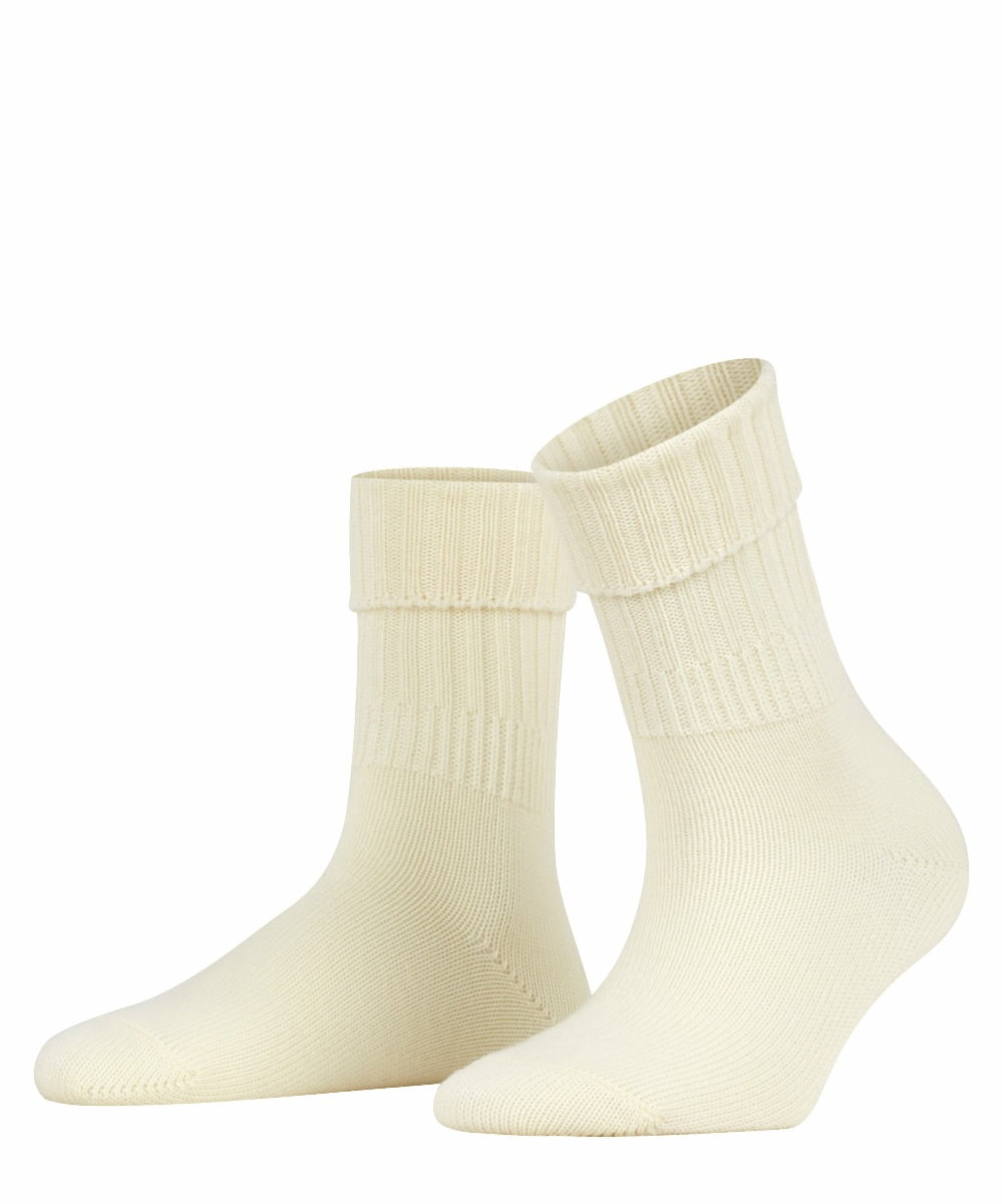 Damen Socken Strick mit Ripp – Offwhite – 35-38