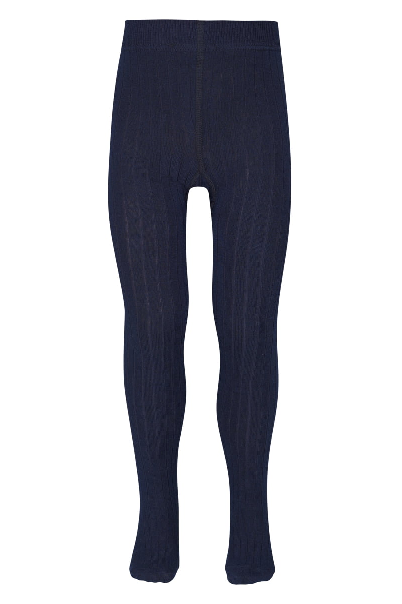 Rippstrumpfhose aus Baumwolle – Marine – 110-116