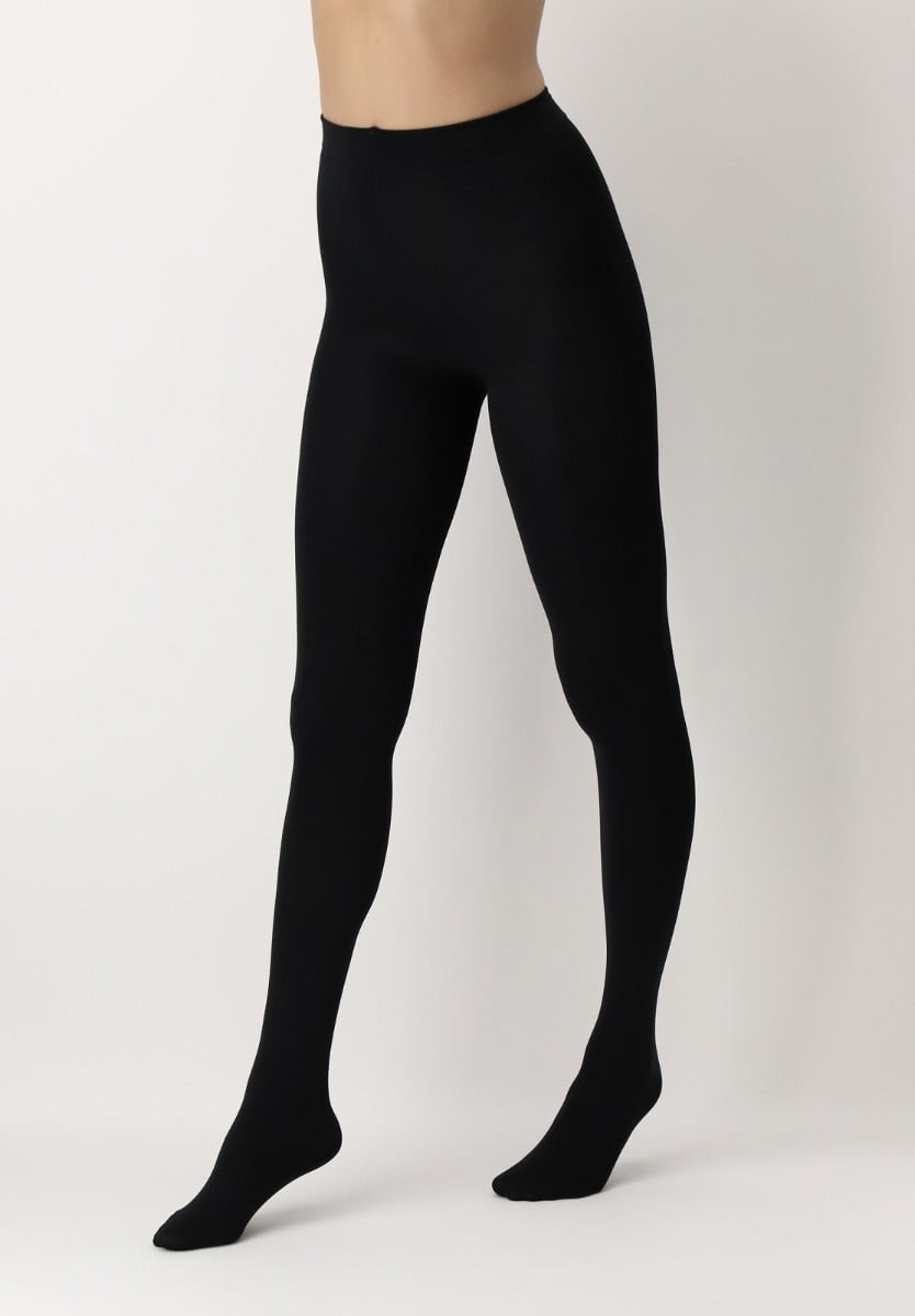 Warme und weiche blickdichte Strumpfhosen 100 den – Schwarz – M