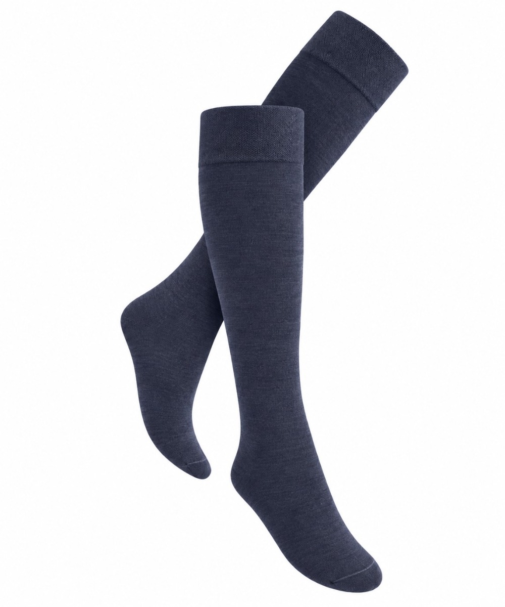 Dames merinowollen panty kniekousen - Marine - One size