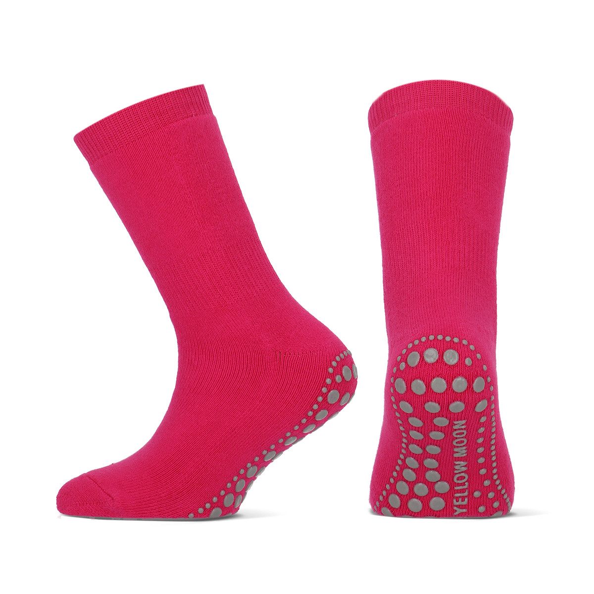 Baumwollkindersocken mit Anti-Rutsch – Fuchsia – 39-42