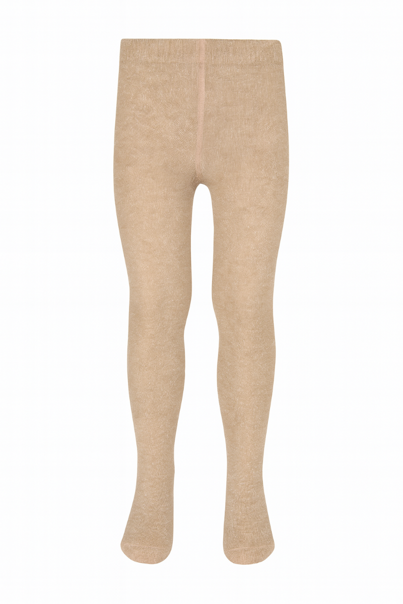 Mädchen Baumwollstrumpfhose mit Glitzer - Beige - 122-128