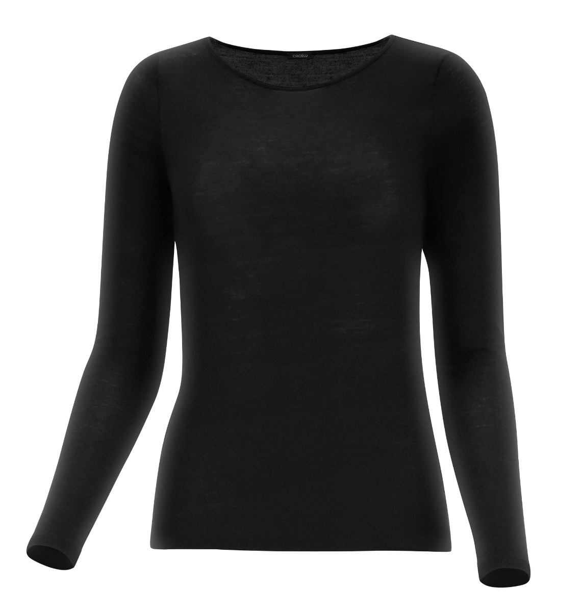 Perfect Line Cashmere - T-Shirt mit langen Ärmeln - S - Schwarz