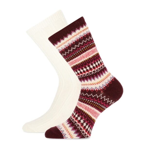 Damensocken Wollmix Uni & Design