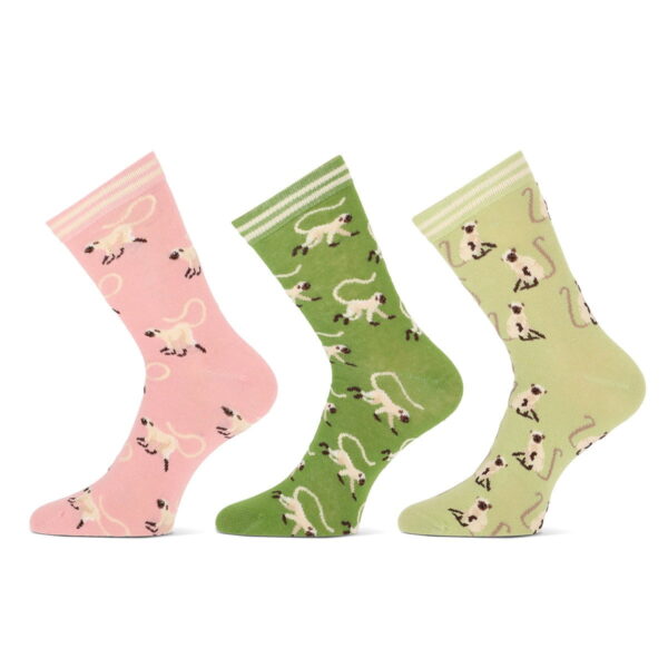 Damensocken aus Baumwolle mit Monkey-Dessin