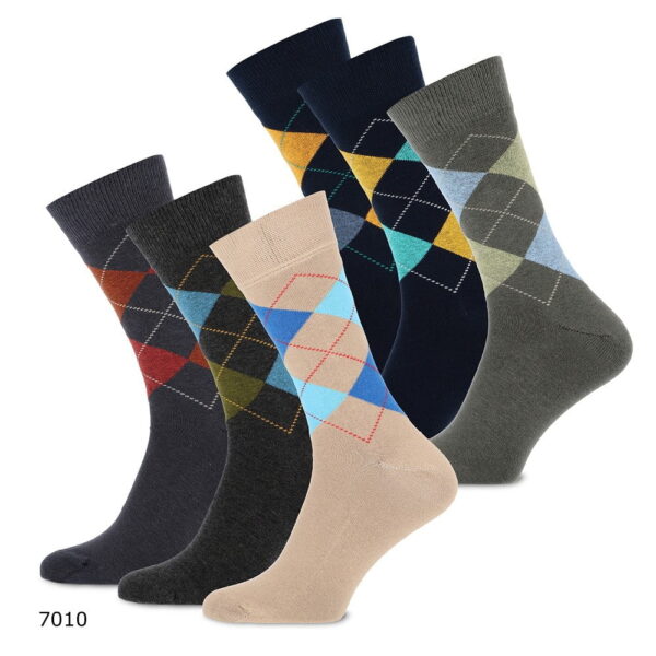 Baumwollene Socken mit bunten Rauten – Bild 2