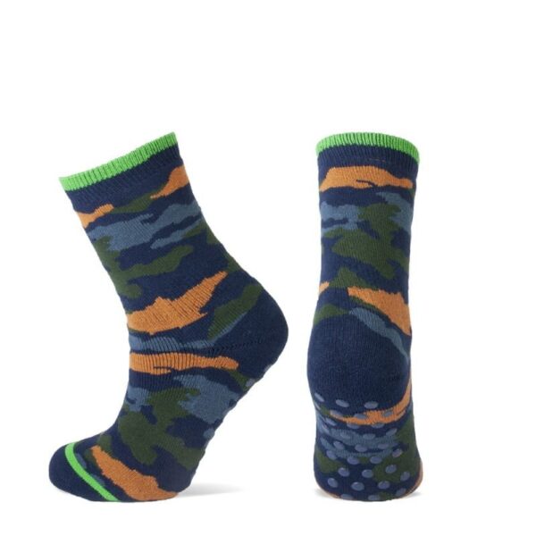 Rutschfeste Kindersocken mit Camouflage-Aufdruck