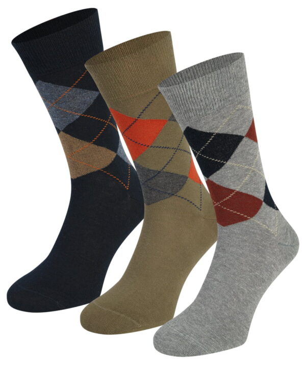 Herrensocken mit Karo 3er-Pack