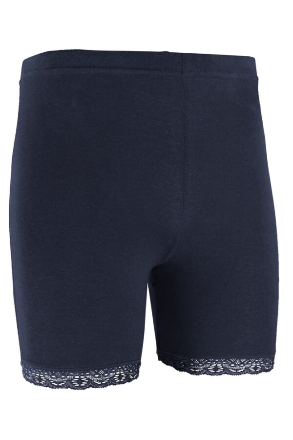 Short Leggings aus Baumwolle mit Spitzenrand